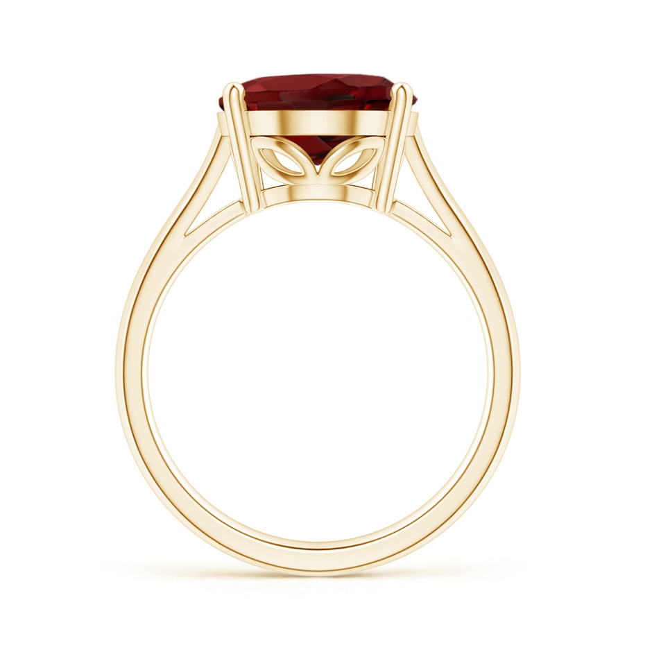 12x10mm AAAA Oval Solitaire Garnet Cocktail Ring in Yellow Gold side 199
