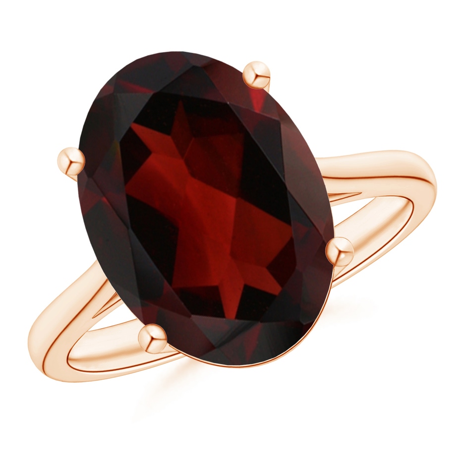 14x10mm AA Oval Solitaire Garnet Cocktail Ring in Rose Gold 