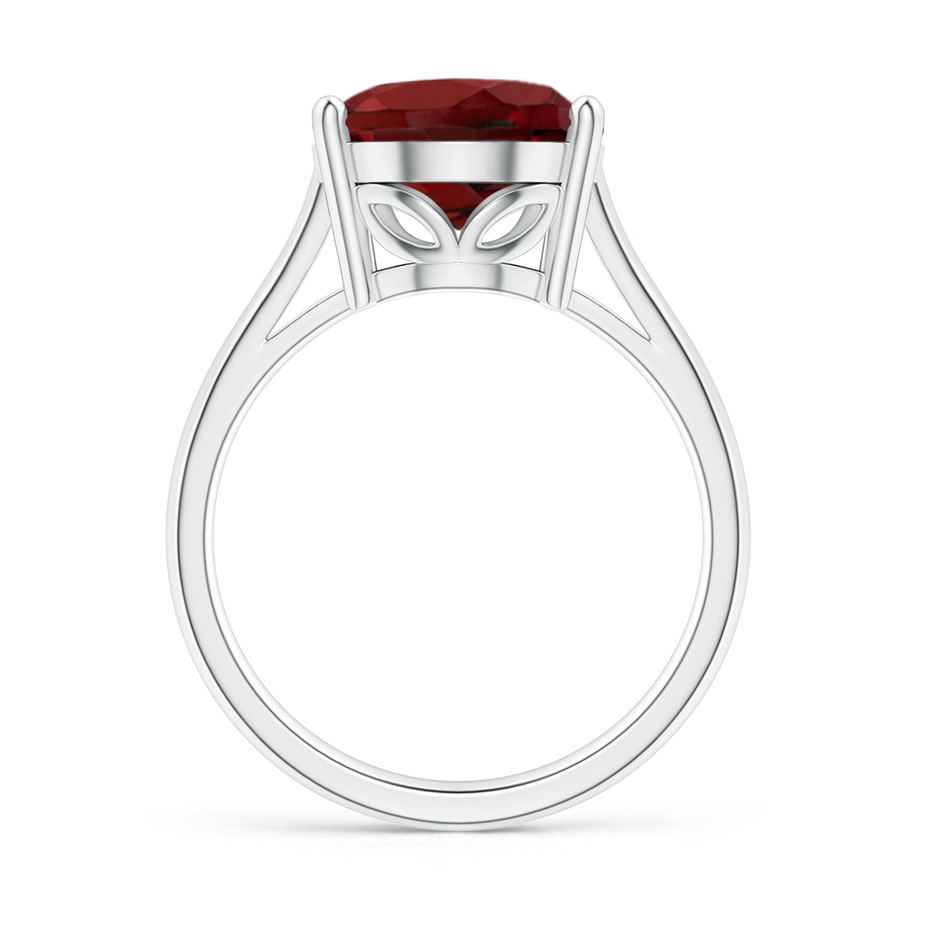 14x10mm AAAA Oval Solitaire Garnet Cocktail Ring in 18K White Gold side 199