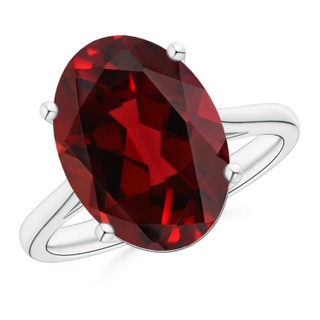 14x10mm AAAA Oval Solitaire Garnet Cocktail Ring in P950 Platinum