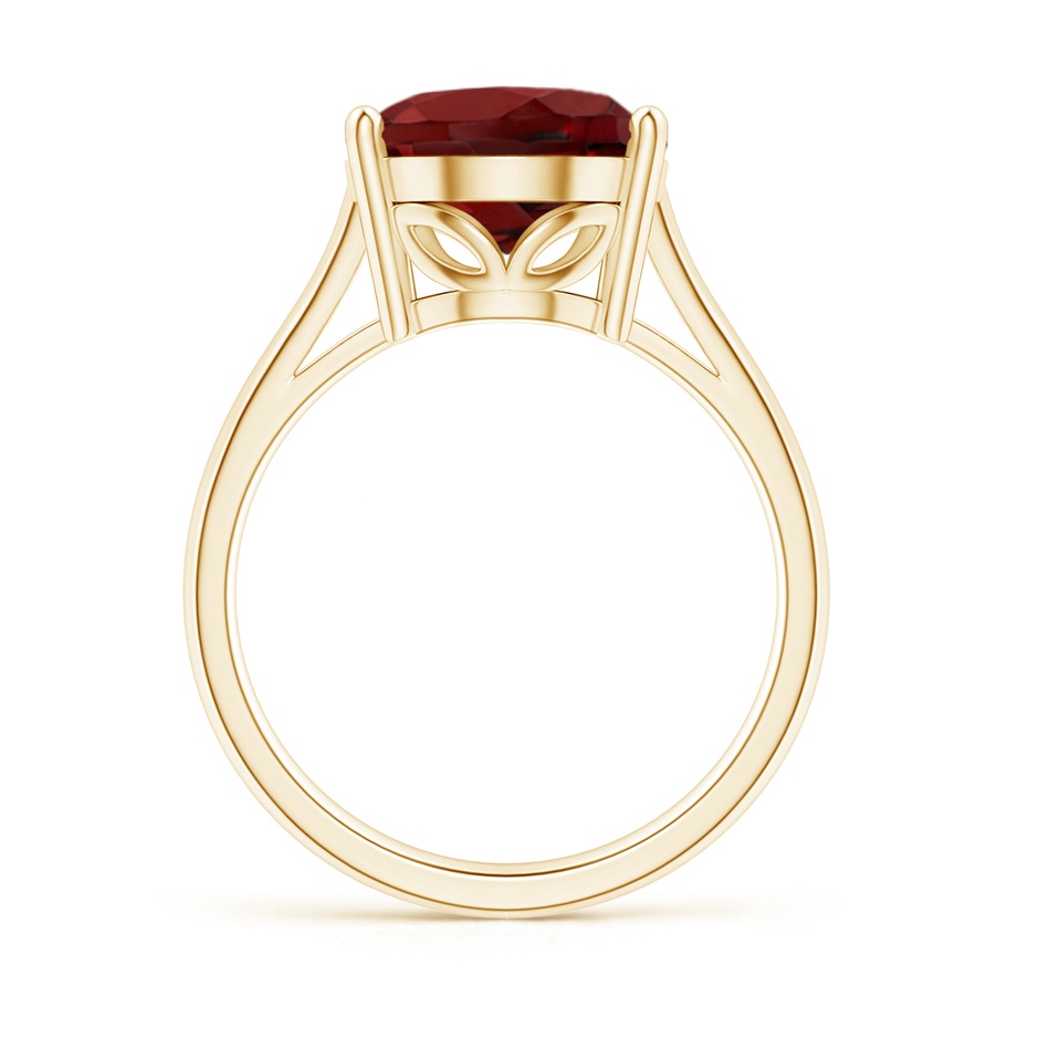 14x10mm AAAA Oval Solitaire Garnet Cocktail Ring in Yellow Gold side 199