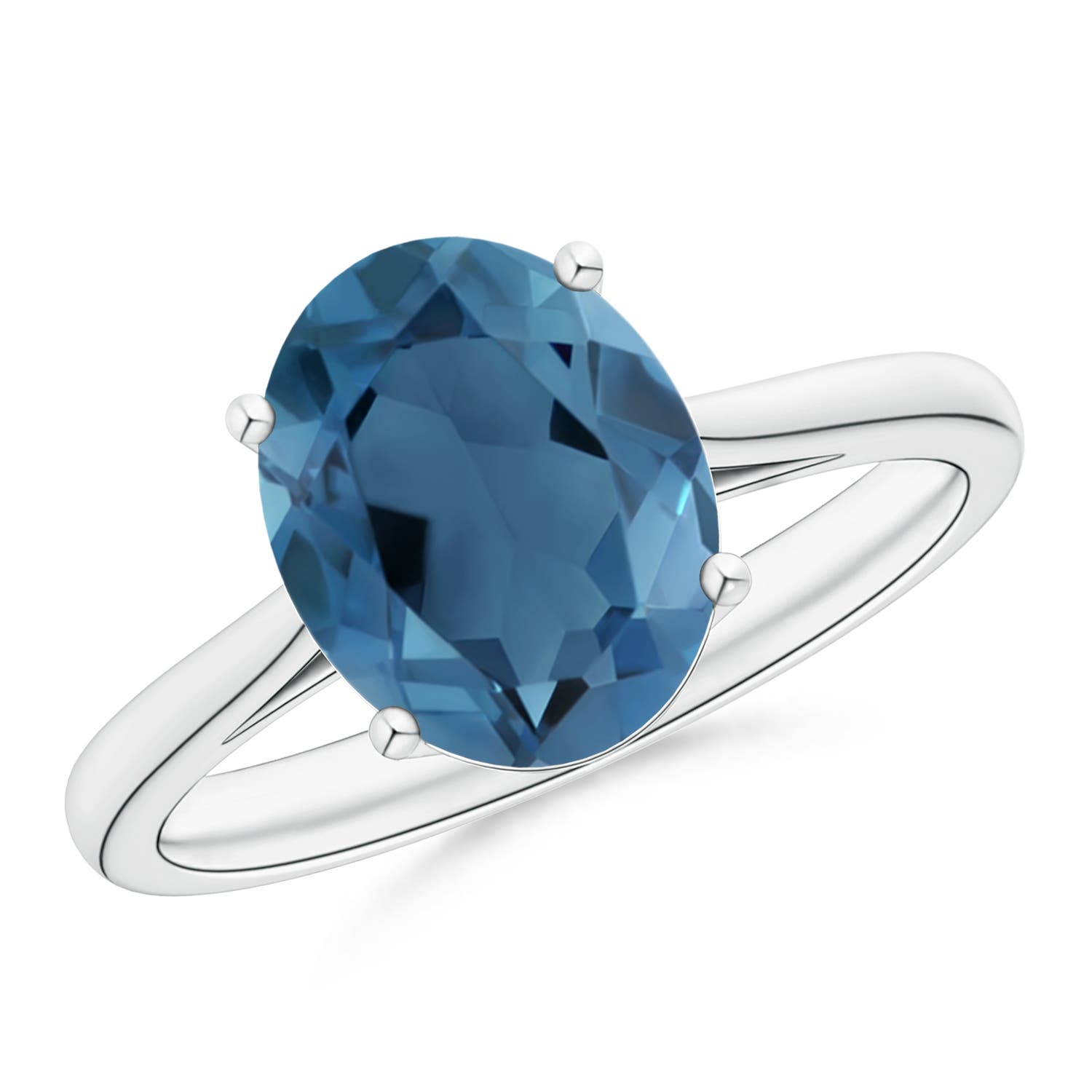 A - London Blue Topaz / 3.25 CT / 14 KT White Gold