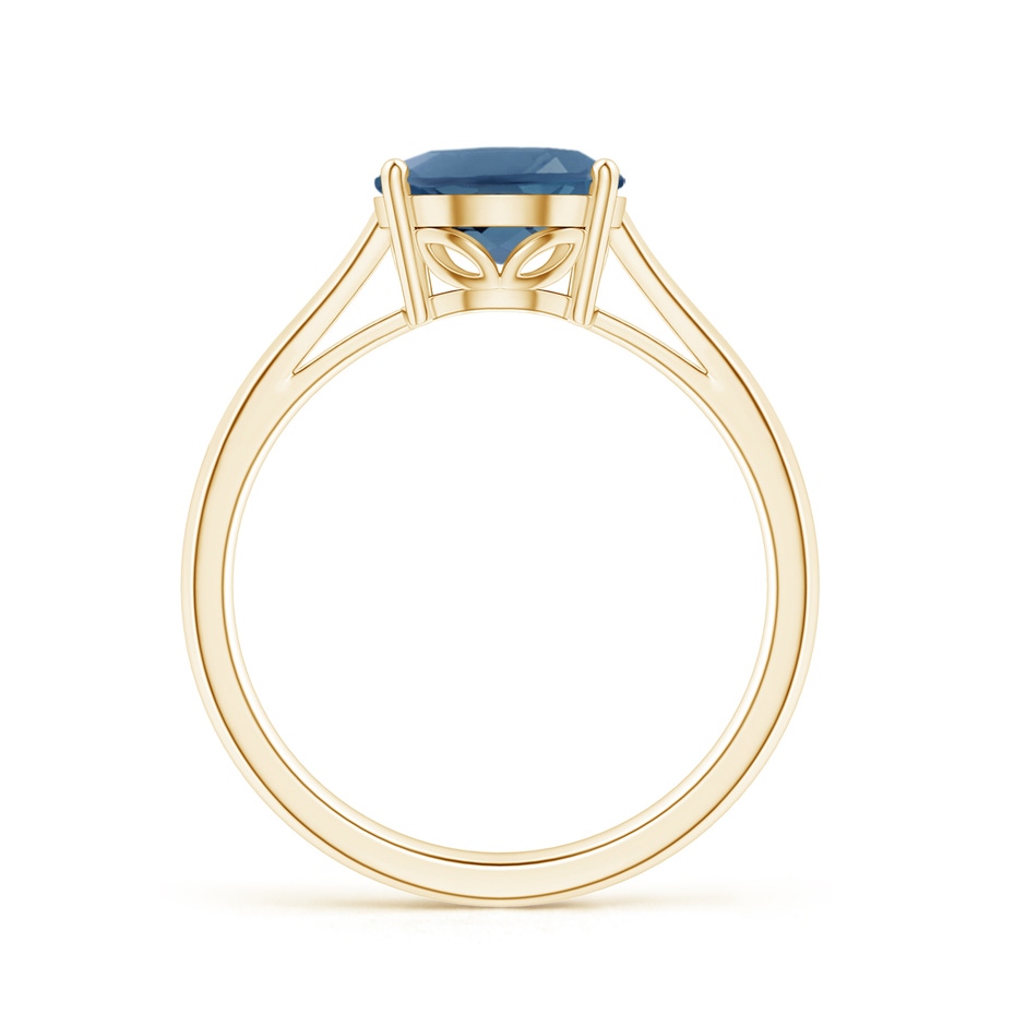 10x8mm A Oval Solitaire London Blue Topaz Cocktail Ring in Yellow Gold side 199