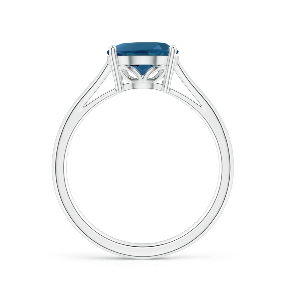 10x8mm AAA Oval Solitaire London Blue Topaz Cocktail Ring in P950 Platinum side 199