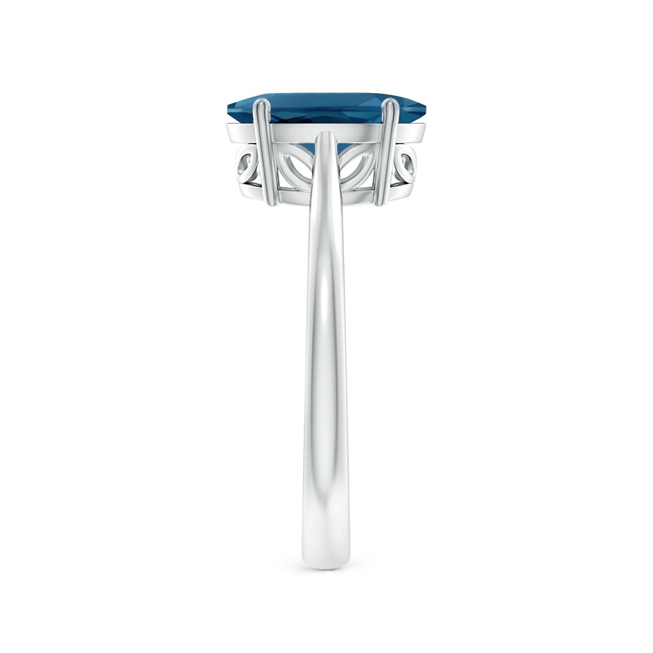 10x8mm AAA Oval Solitaire London Blue Topaz Cocktail Ring in P950 Platinum side 299