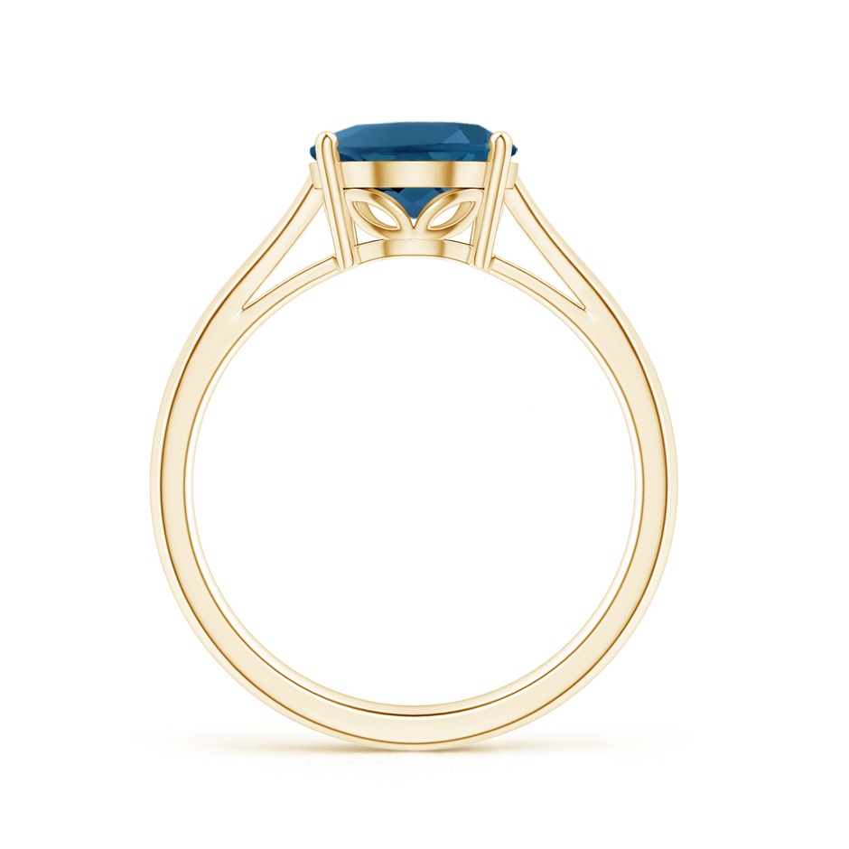 10x8mm AAA Oval Solitaire London Blue Topaz Cocktail Ring in Yellow Gold side 199