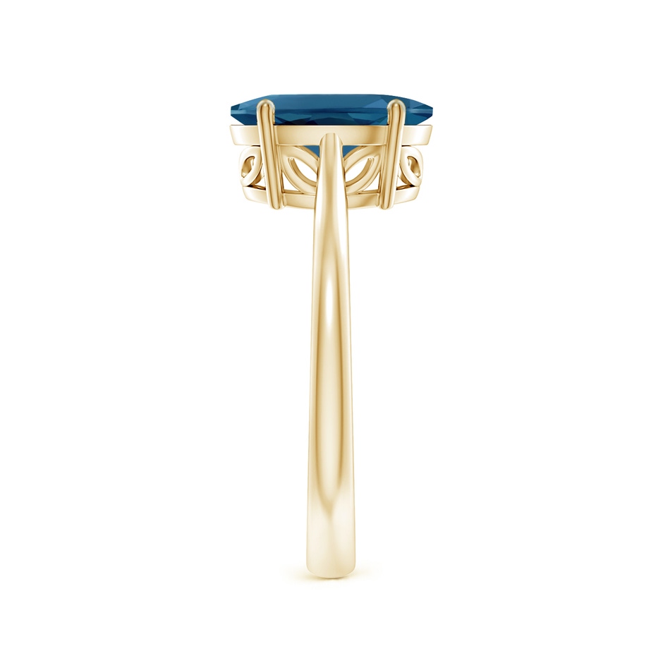 10x8mm AAA Oval Solitaire London Blue Topaz Cocktail Ring in Yellow Gold side 299