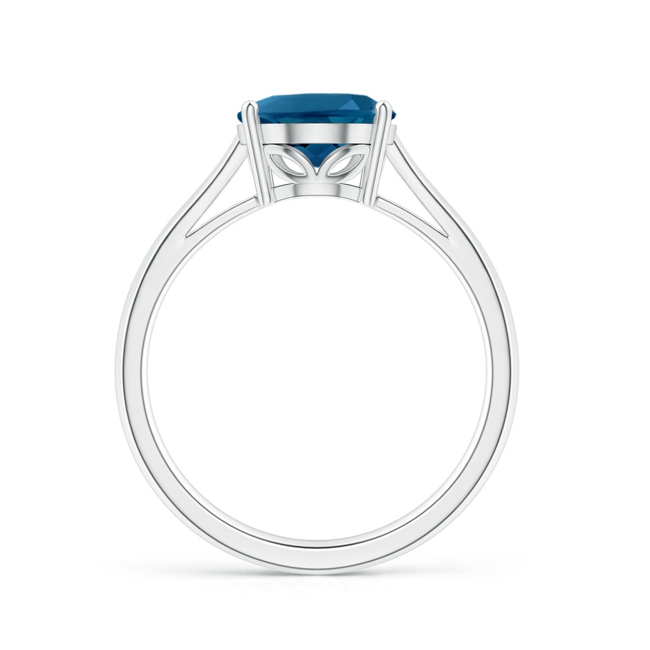 10x8mm AAAA Oval Solitaire London Blue Topaz Cocktail Ring in White Gold side 199