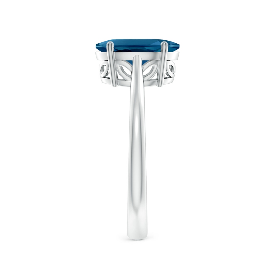 10x8mm AAAA Oval Solitaire London Blue Topaz Cocktail Ring in White Gold side 299
