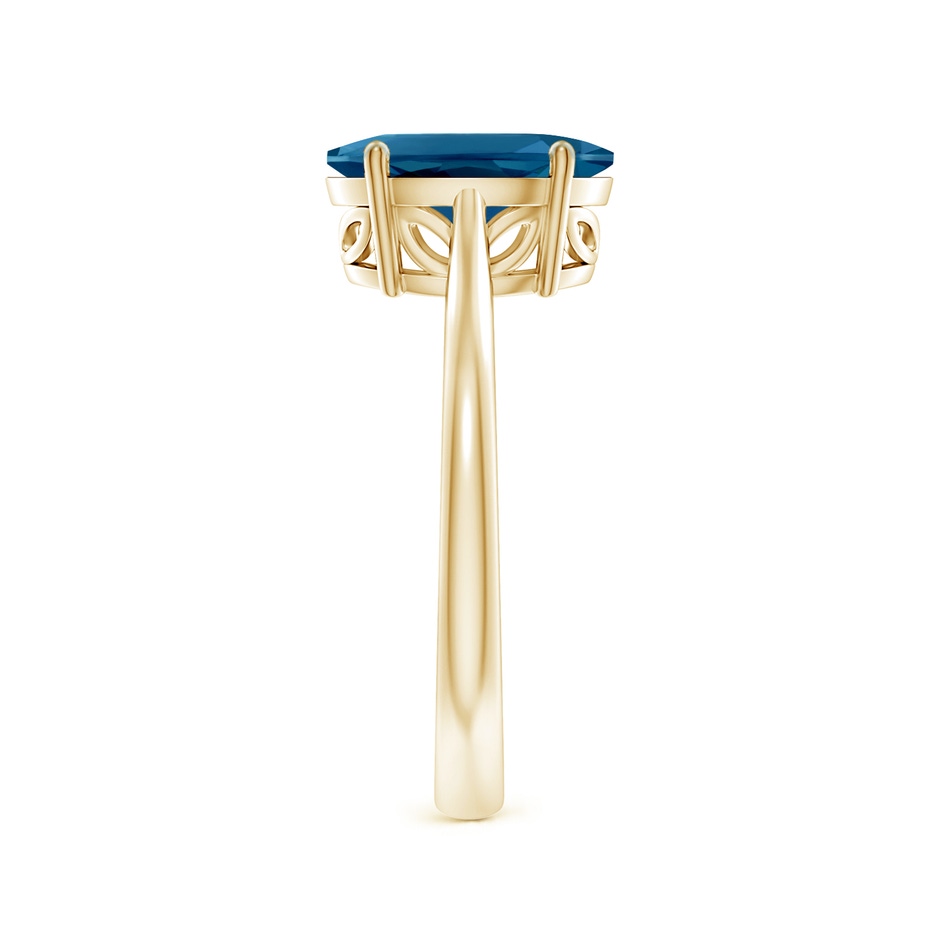 10x8mm AAAA Oval Solitaire London Blue Topaz Cocktail Ring in Yellow Gold side 299