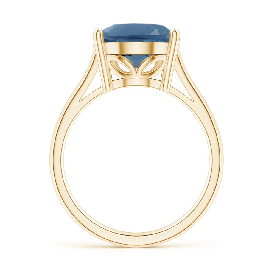 12x10mm A Oval Solitaire London Blue Topaz Cocktail Ring in Yellow Gold side 199