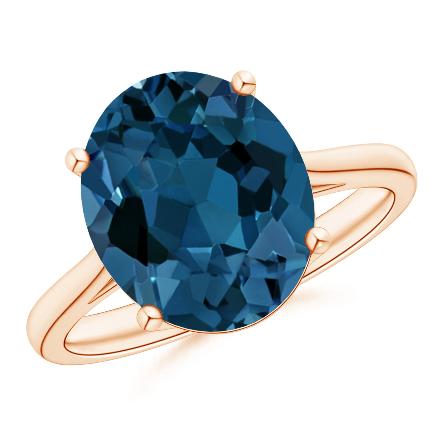 AAA - London Blue Topaz / 5.6 CT / 14 KT Rose Gold