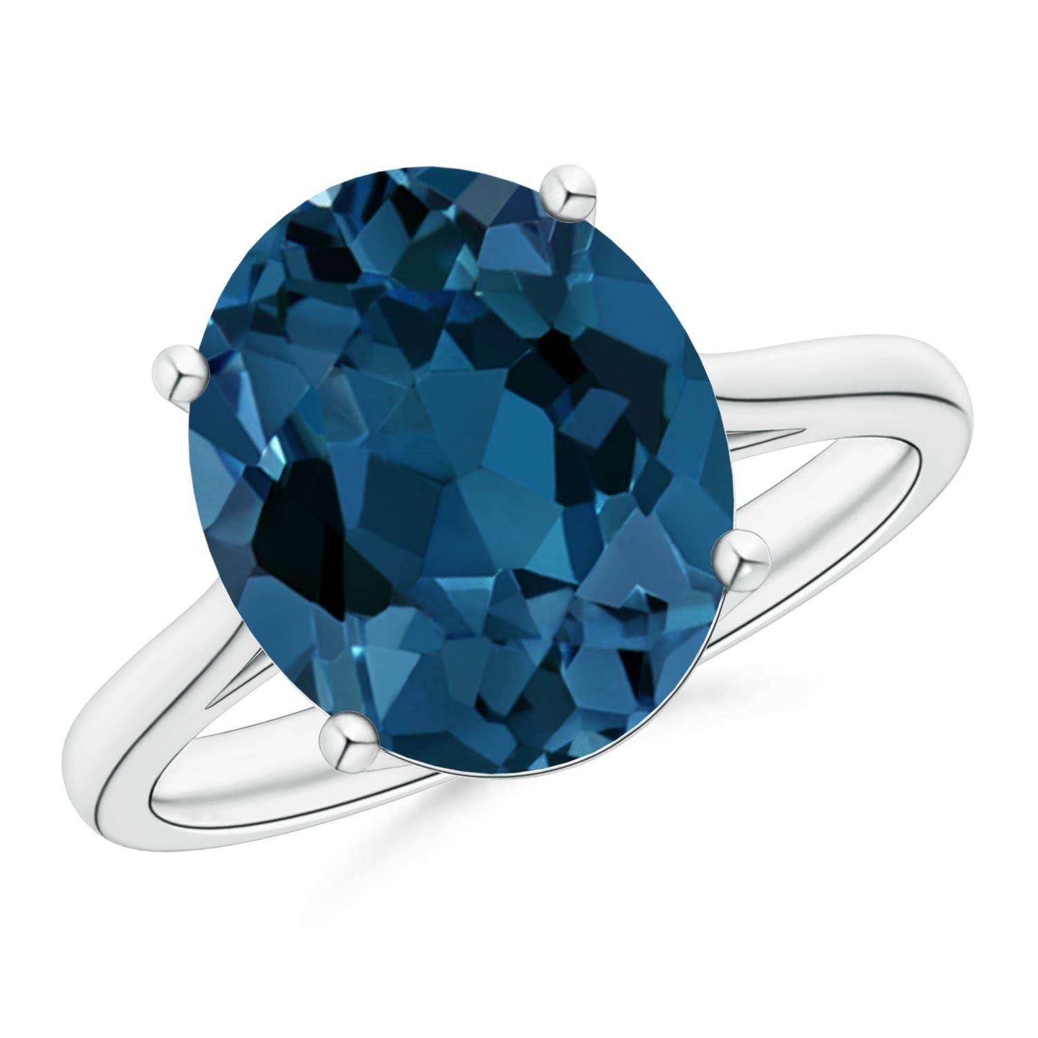 AAA - London Blue Topaz / 5.6 CT / 14 KT White Gold