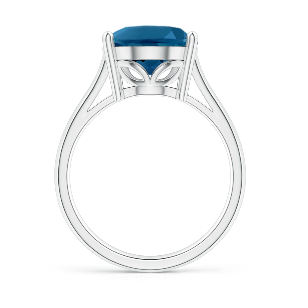 12x10mm AAAA Oval Solitaire London Blue Topaz Cocktail Ring in P950 Platinum Side-1