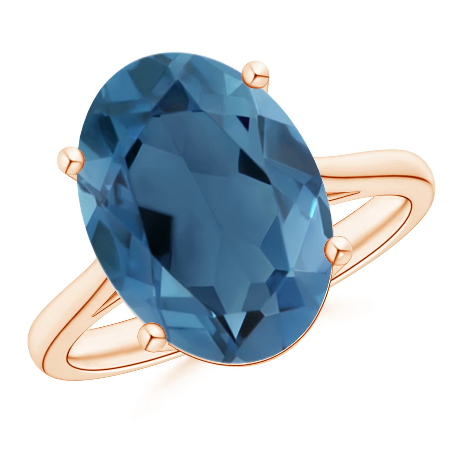 A - London Blue Topaz / 7.2 CT / 14 KT Rose Gold