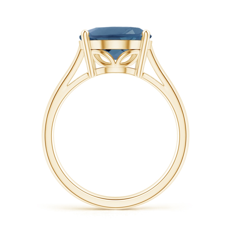 14x10mm A Oval Solitaire London Blue Topaz Cocktail Ring in Yellow Gold side 199