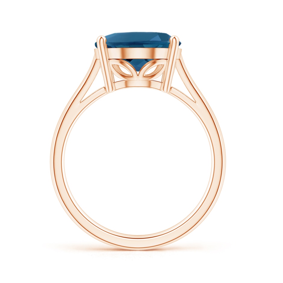 14x10mm AAA Oval Solitaire London Blue Topaz Cocktail Ring in Rose Gold side 199