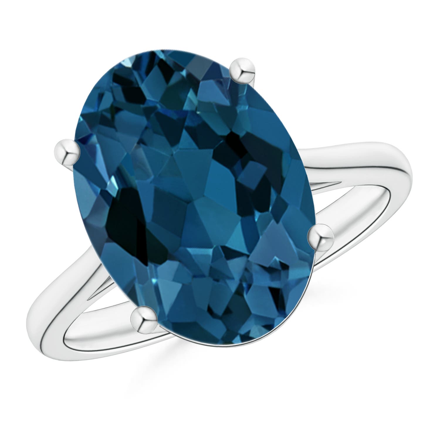 AAA - London Blue Topaz / 7.2 CT / 14 KT White Gold