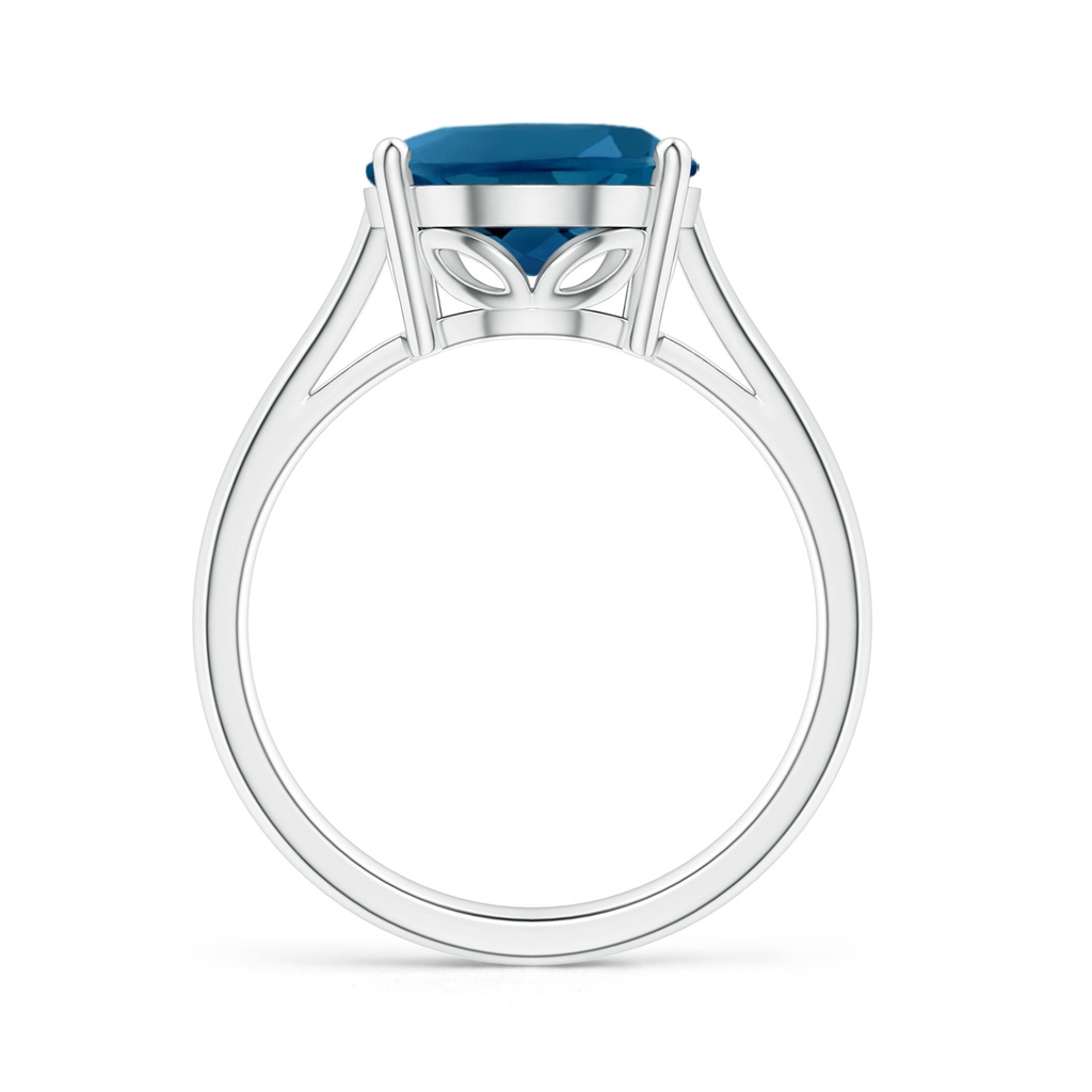 14x10mm AAAA Oval Solitaire London Blue Topaz Cocktail Ring in P950 Platinum Side-1