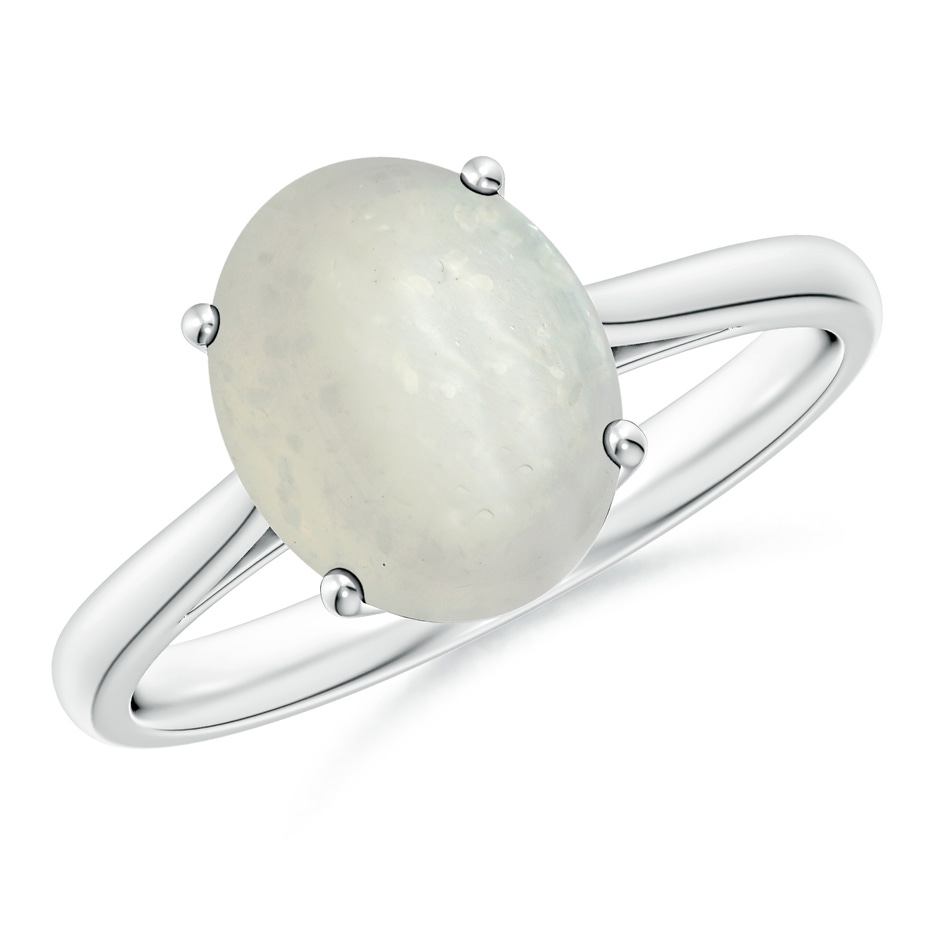 10x8mm A Oval Solitaire Moonstone Cocktail Ring in S999 Silver 