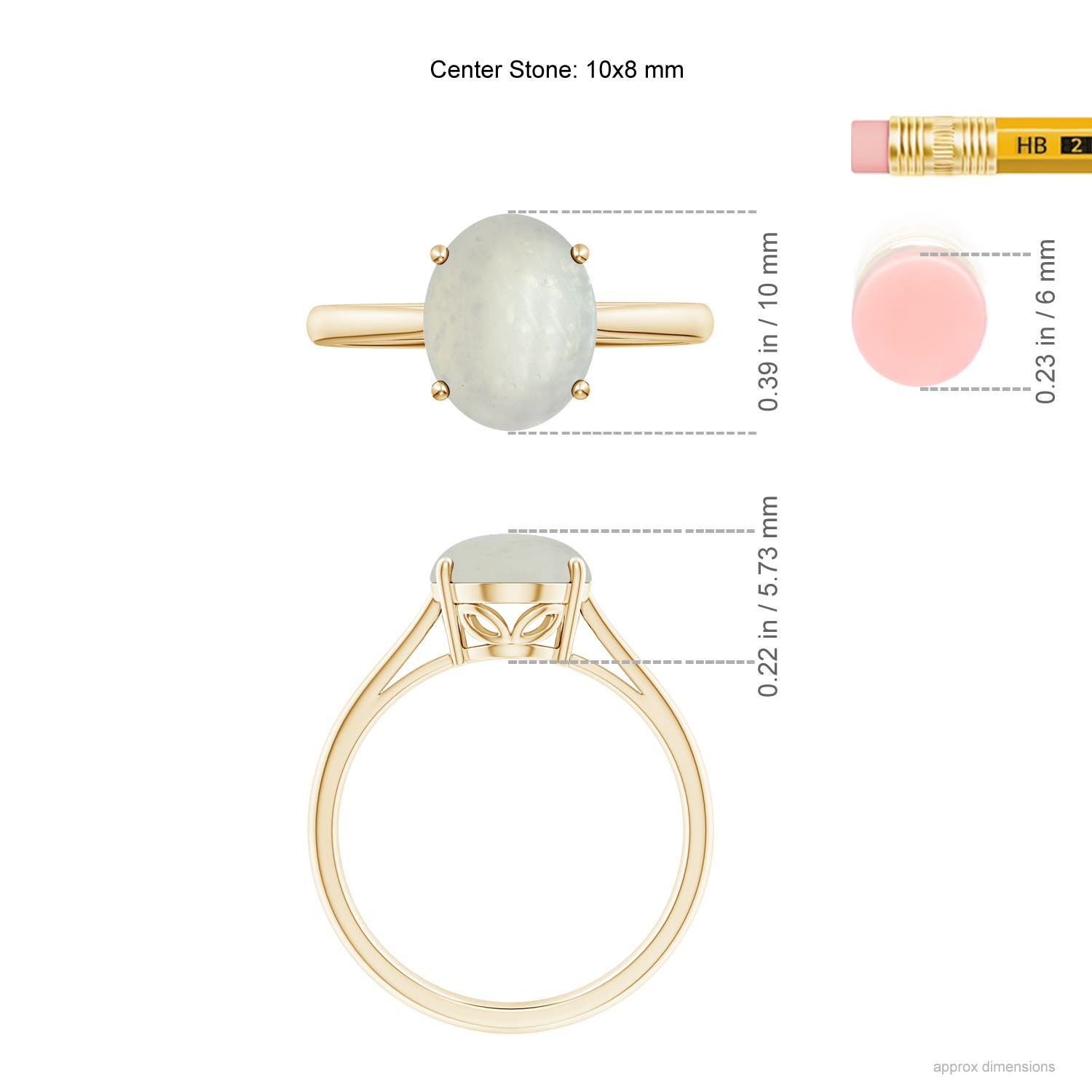 A - Moonstone / 2.5 CT / 14 KT Yellow Gold