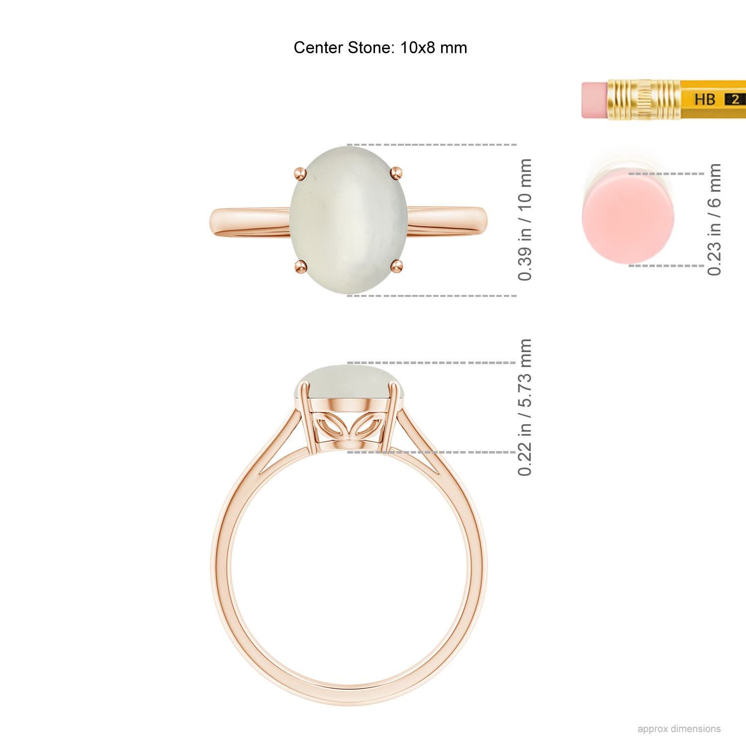 AAA - Moonstone / 2.5 CT / 14 KT Rose Gold