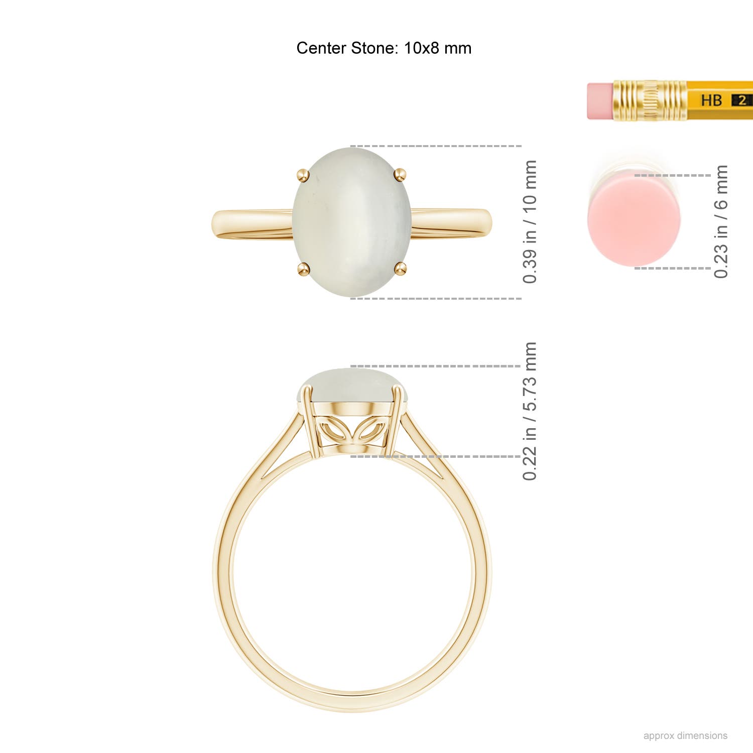 AAA - Moonstone / 2.5 CT / 14 KT Yellow Gold