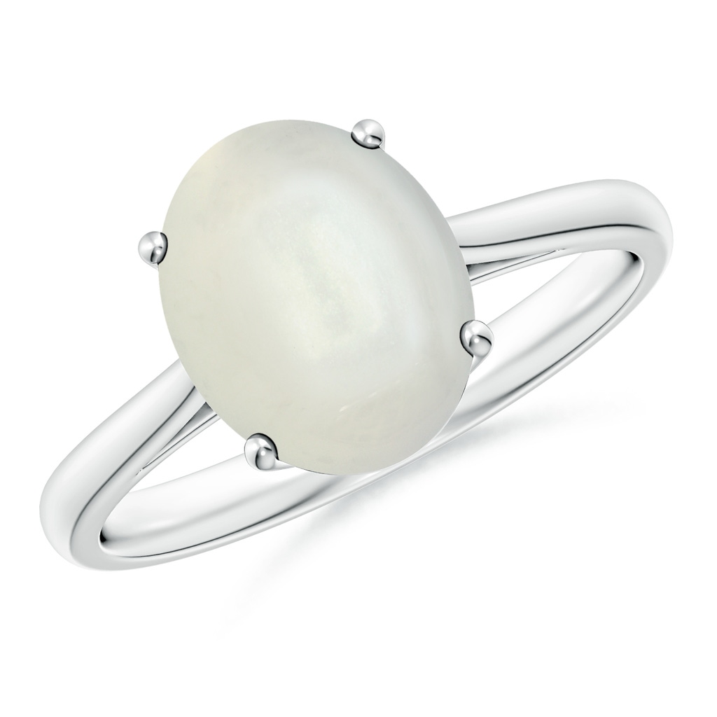 10x8mm AAAA Oval Solitaire Moonstone Cocktail Ring in S999 Silver