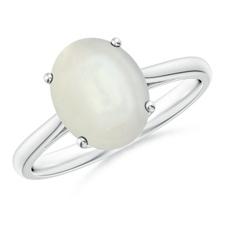 10x8mm AAAA Oval Solitaire Moonstone Cocktail Ring in White Gold