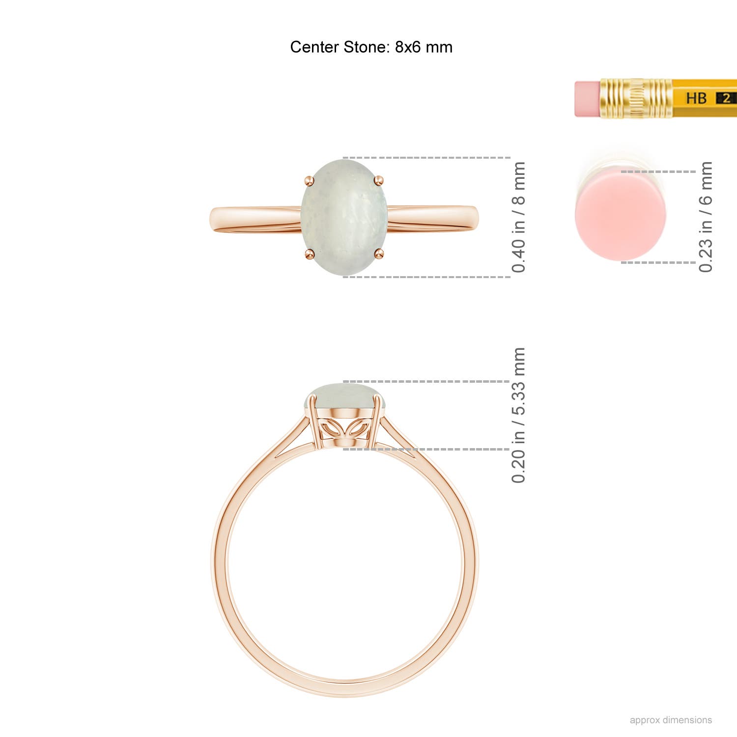 A - Moonstone / 1.1 CT / 14 KT Rose Gold