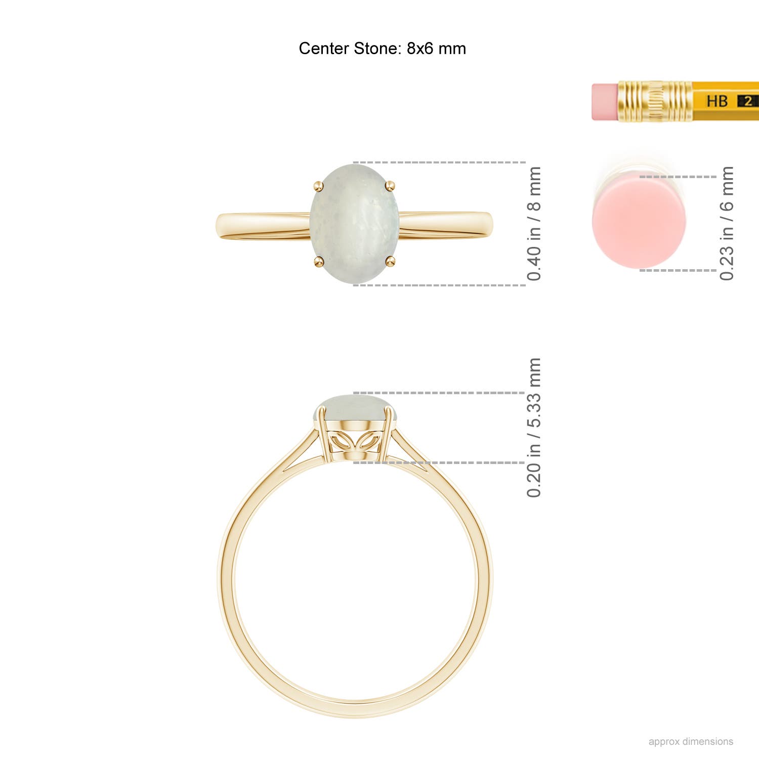 A - Moonstone / 1.1 CT / 14 KT Yellow Gold