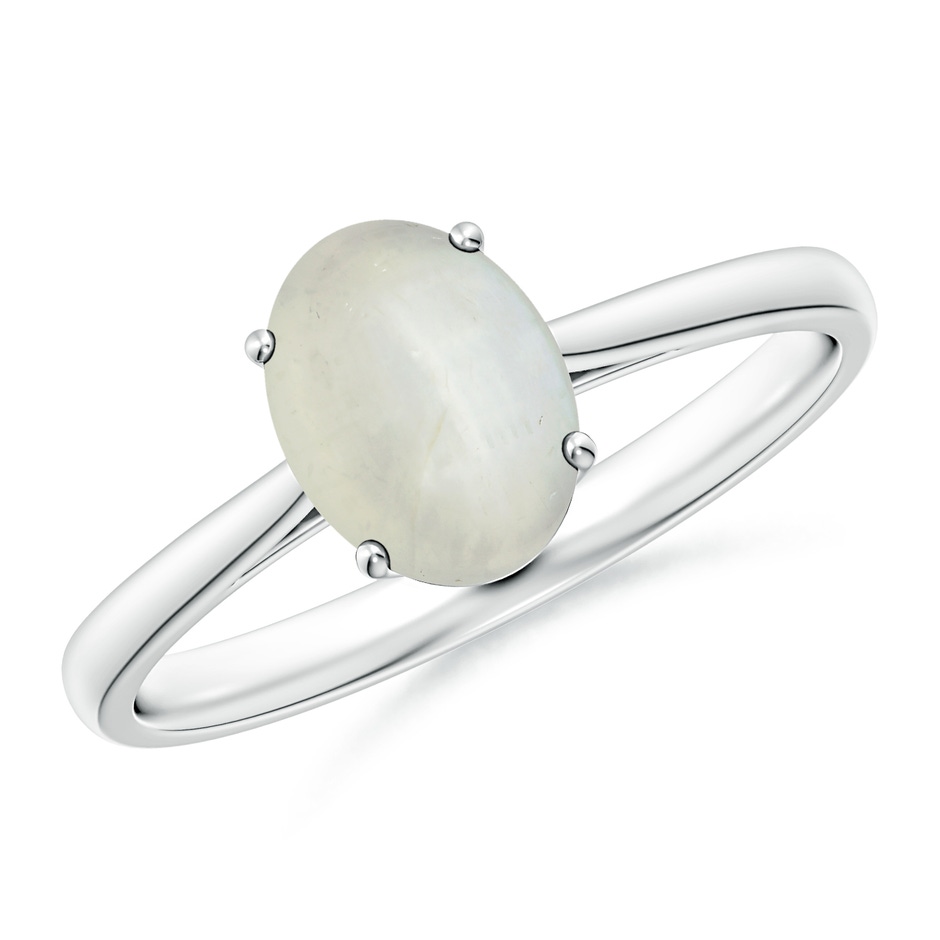 8x6mm AA Oval Solitaire Moonstone Cocktail Ring in S999 Silver 