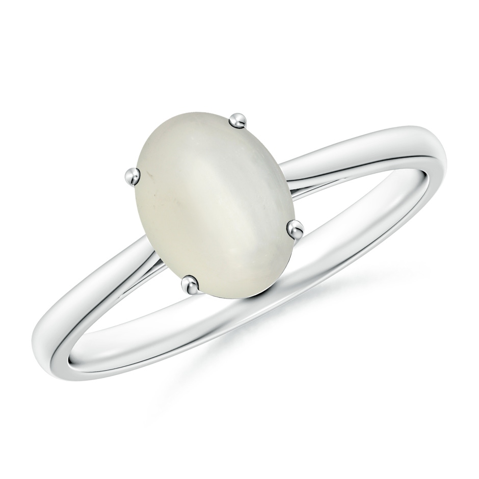 8x6mm AAA Oval Solitaire Moonstone Cocktail Ring in S999 Silver 