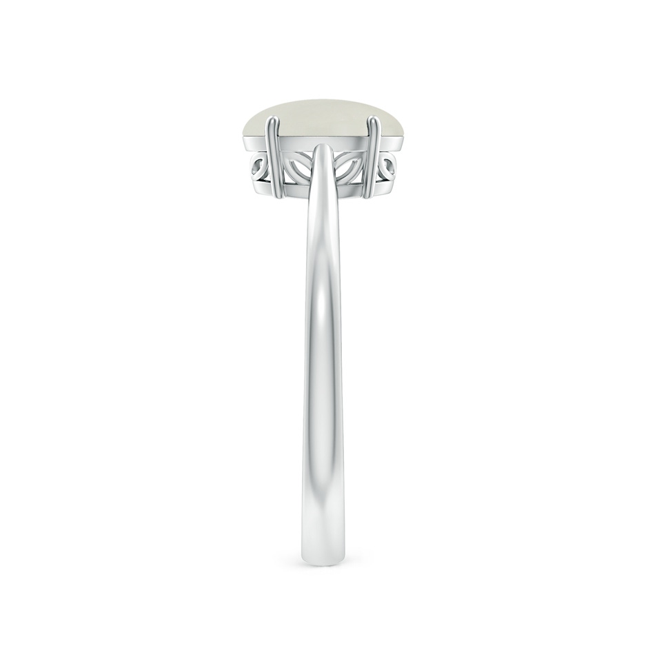 8x6mm AAAA Oval Solitaire Moonstone Cocktail Ring in S999 Silver side 2