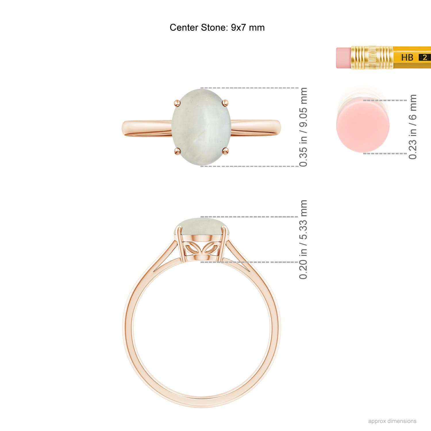 AA - Moonstone / 1.7 CT / 14 KT Rose Gold