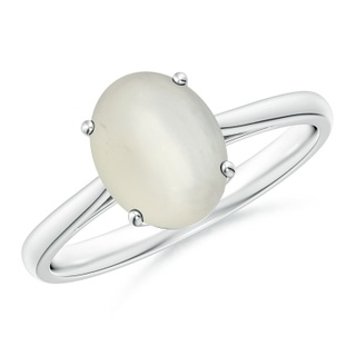 9x7mm AAA Oval Solitaire Moonstone Cocktail Ring in White Gold