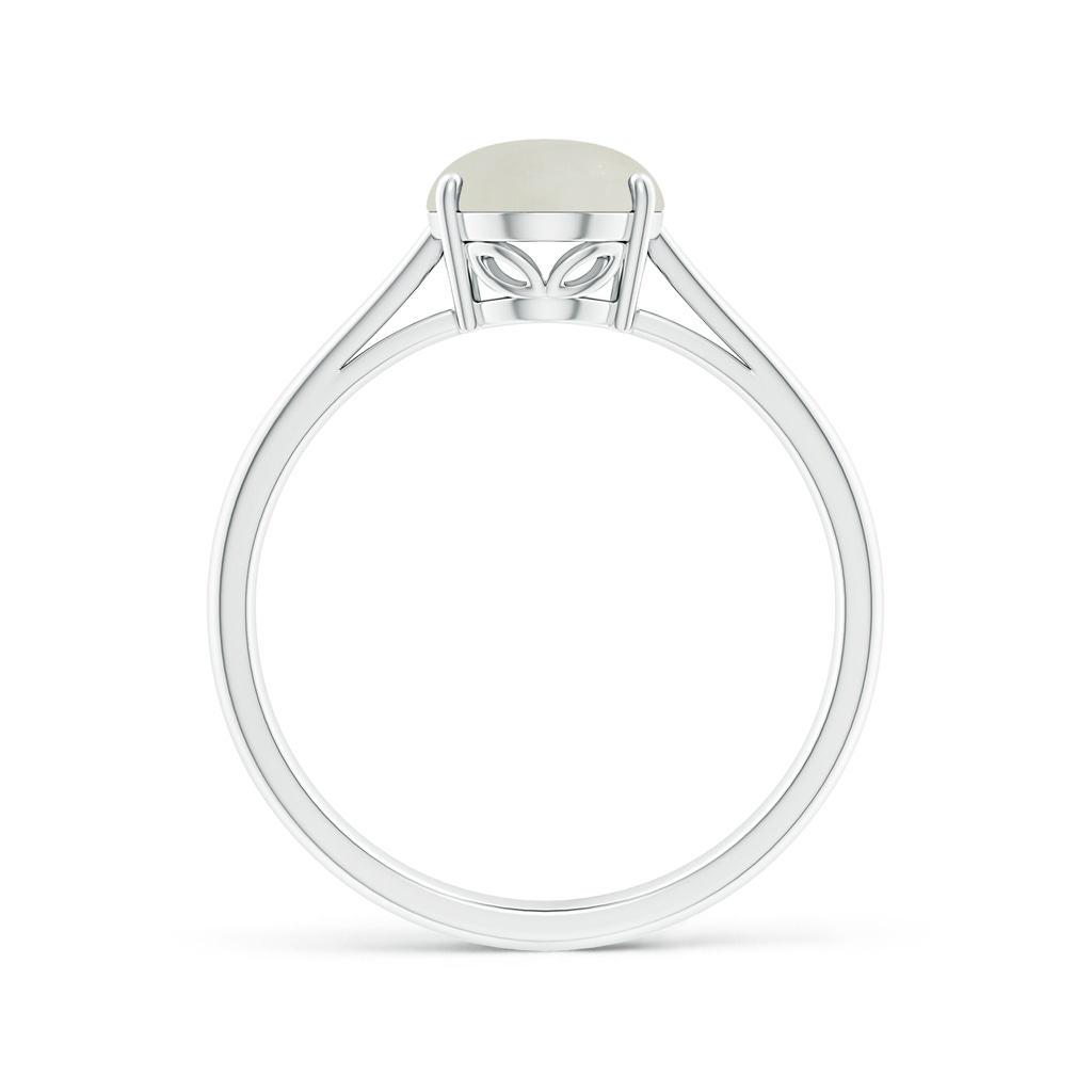 9x7mm AAA Oval Solitaire Moonstone Cocktail Ring in White Gold Side 1