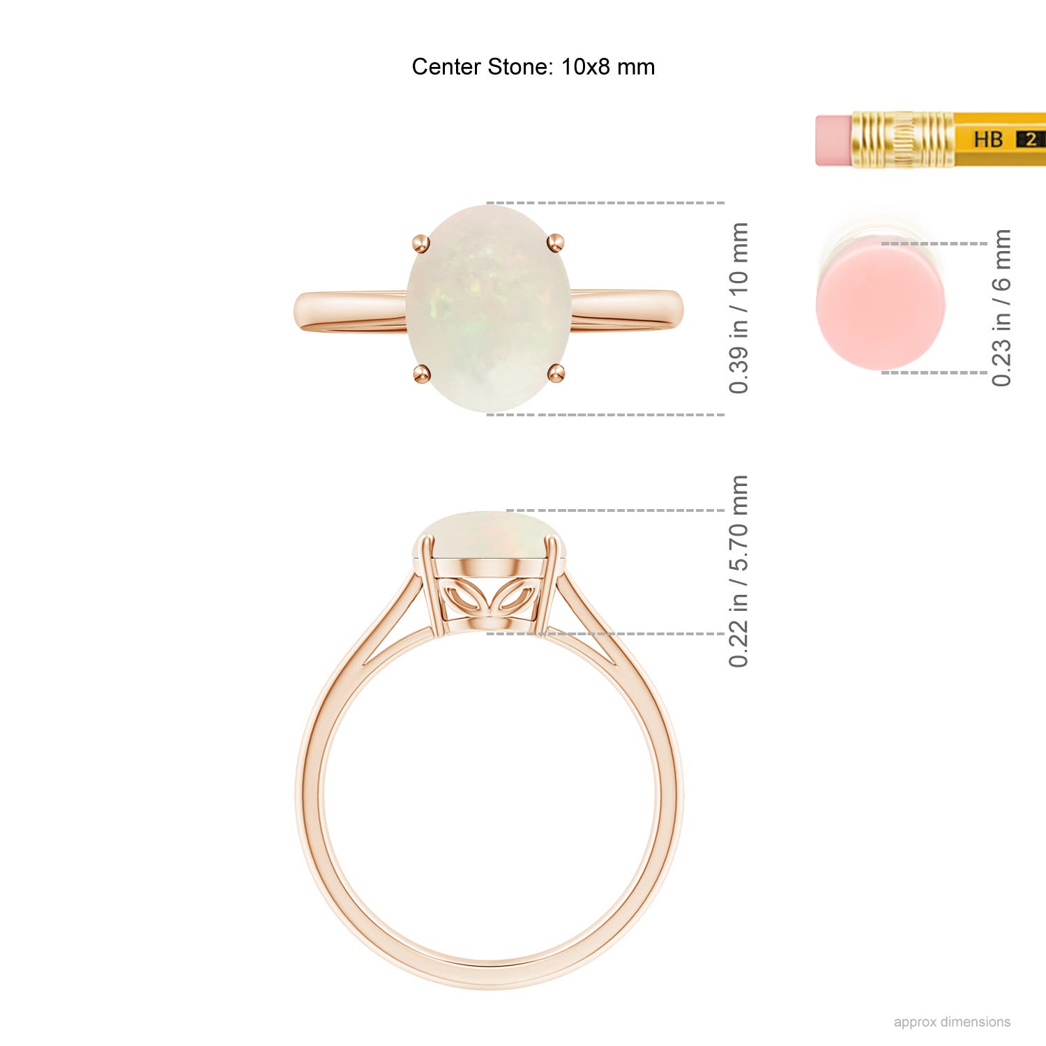 A - Opal / 1.45 CT / 14 KT Rose Gold