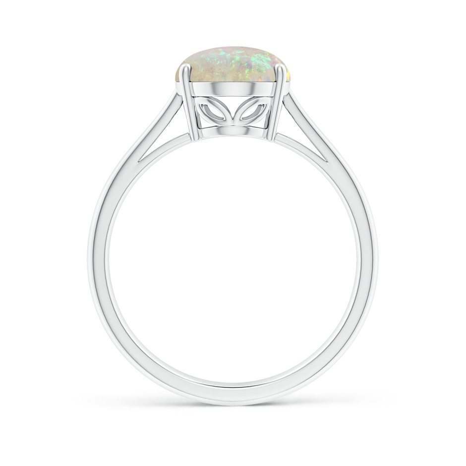 10x8mm AAA Oval Solitaire Opal Cocktail Ring in 18K White Gold side 199