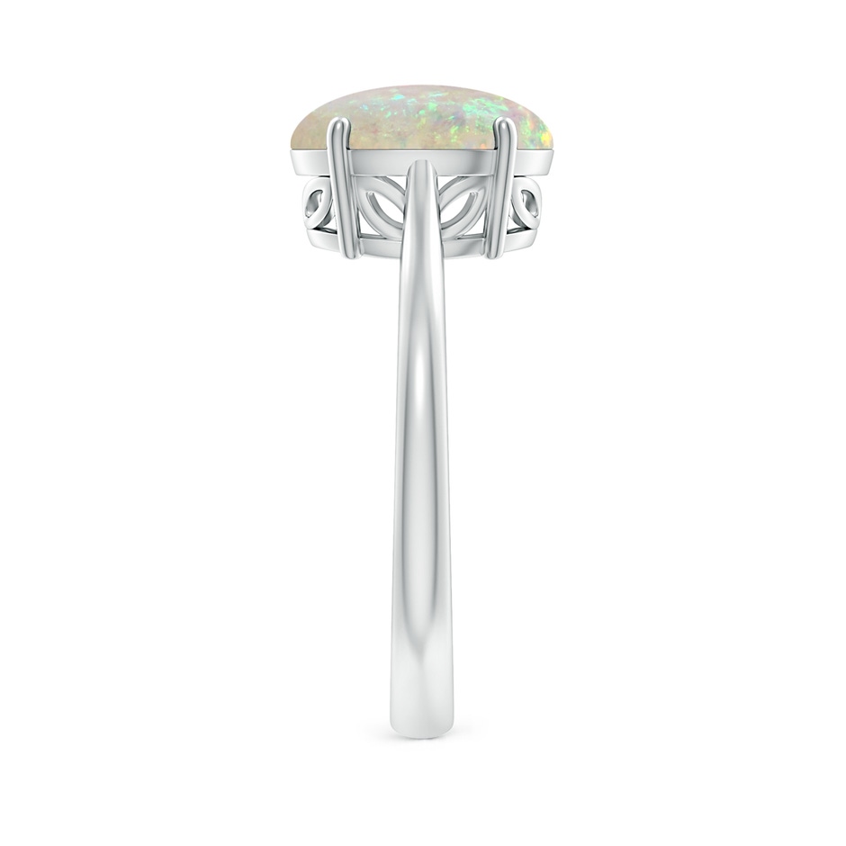 10x8mm AAA Oval Solitaire Opal Cocktail Ring in 18K White Gold side 299