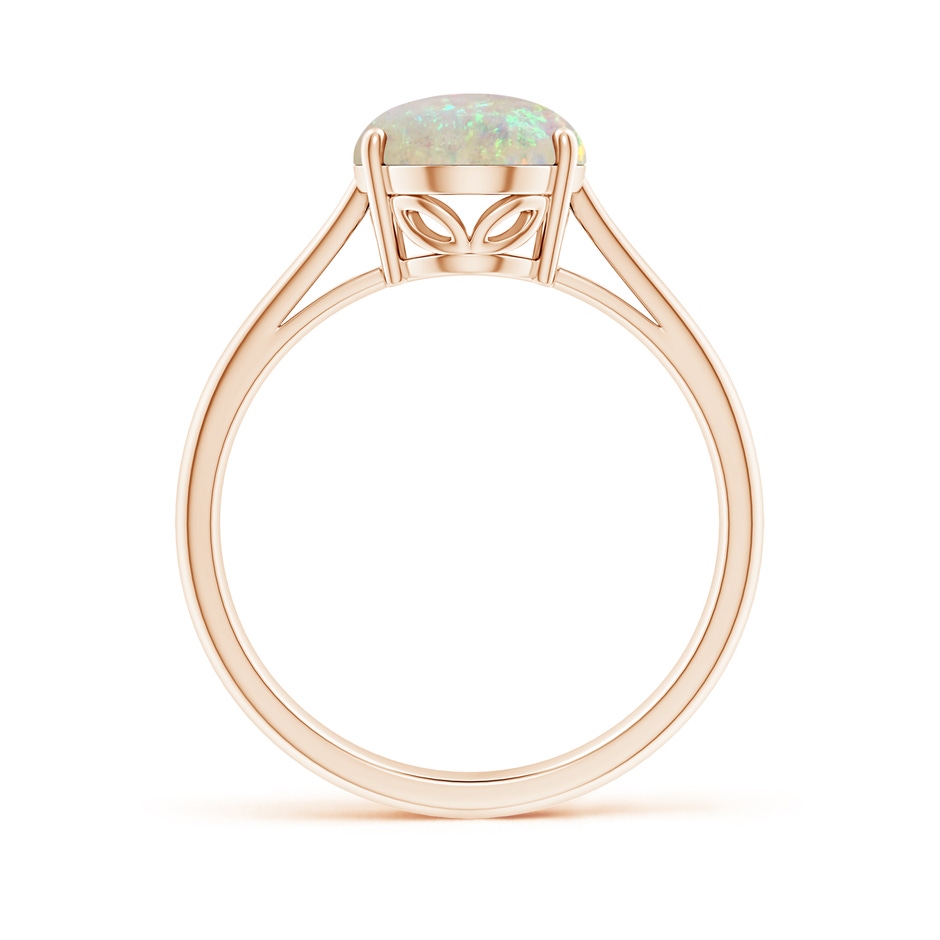 10x8mm AAA Oval Solitaire Opal Cocktail Ring in Rose Gold side 199