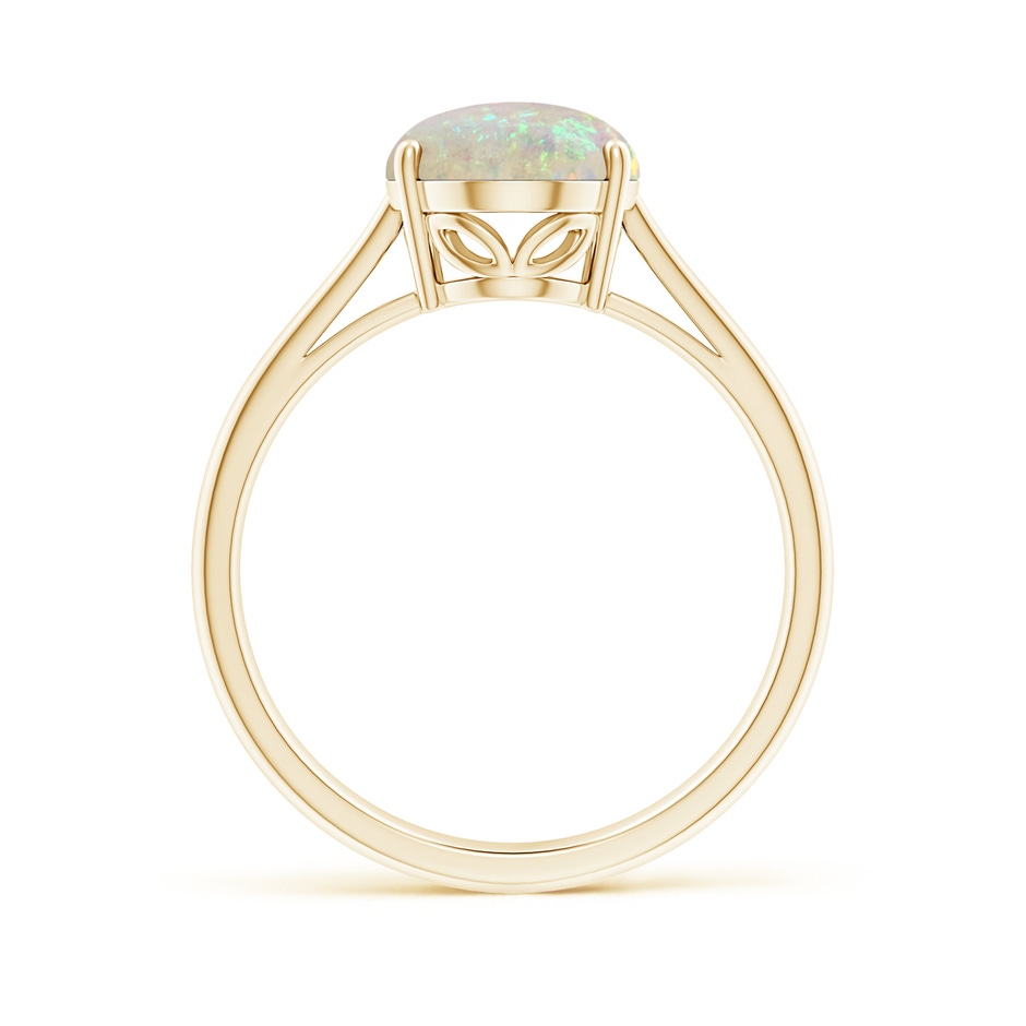 10x8mm AAA Oval Solitaire Opal Cocktail Ring in Yellow Gold side 199