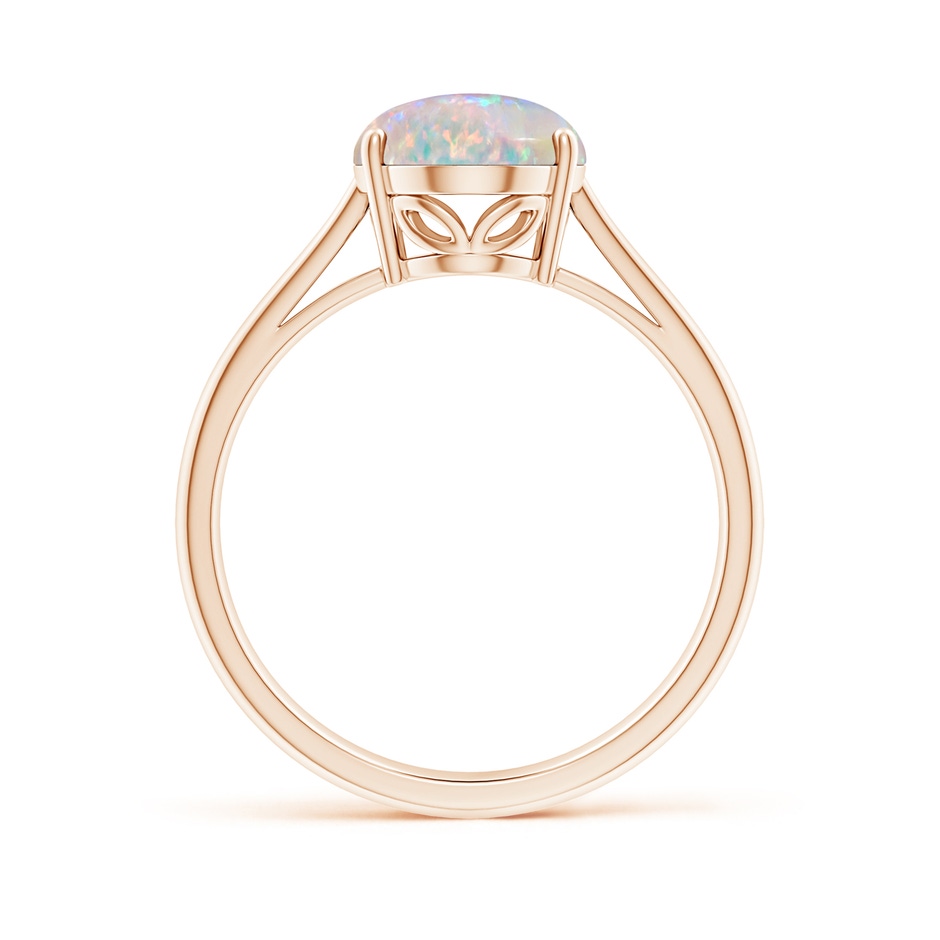 10x8mm AAAA Oval Solitaire Opal Cocktail Ring in 18K Rose Gold side 199