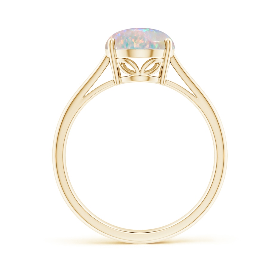 10x8mm AAAA Oval Solitaire Opal Cocktail Ring in 18K Yellow Gold side 199