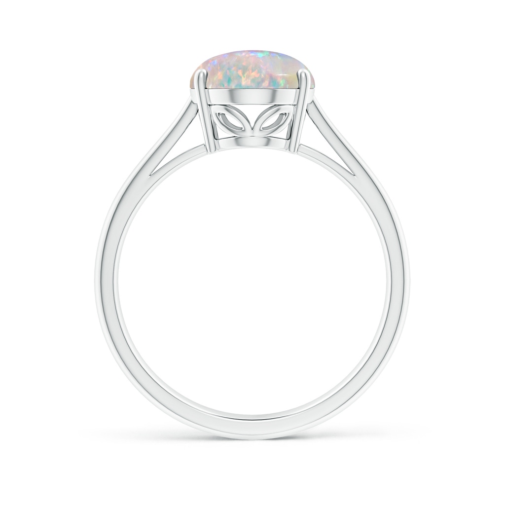 10x8mm AAAA Oval Solitaire Opal Cocktail Ring in P950 Platinum Side-1