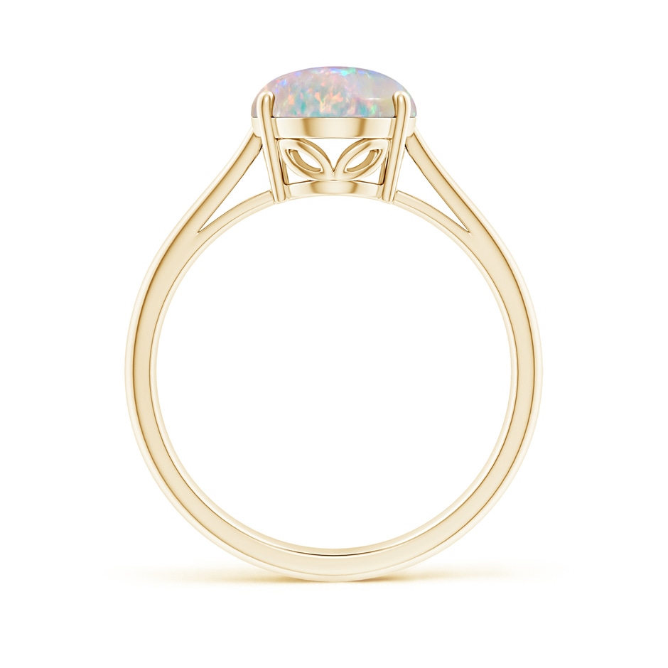10x8mm AAAA Oval Solitaire Opal Cocktail Ring in Yellow Gold Side-1