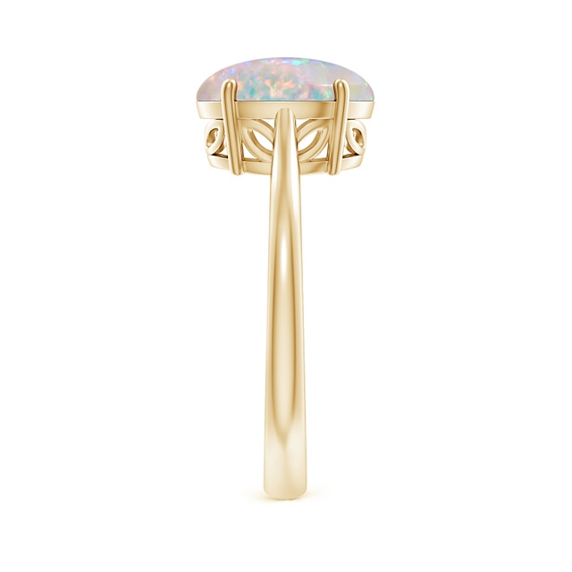 Angara 10x8mm Oval Solitaire Opal Cocktail Ring in 14K Yellow Gold