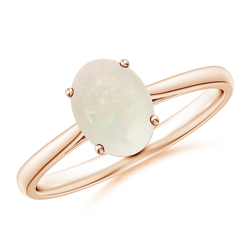 8x6mm A Oval Solitaire Opal Cocktail Ring in Rose Gold