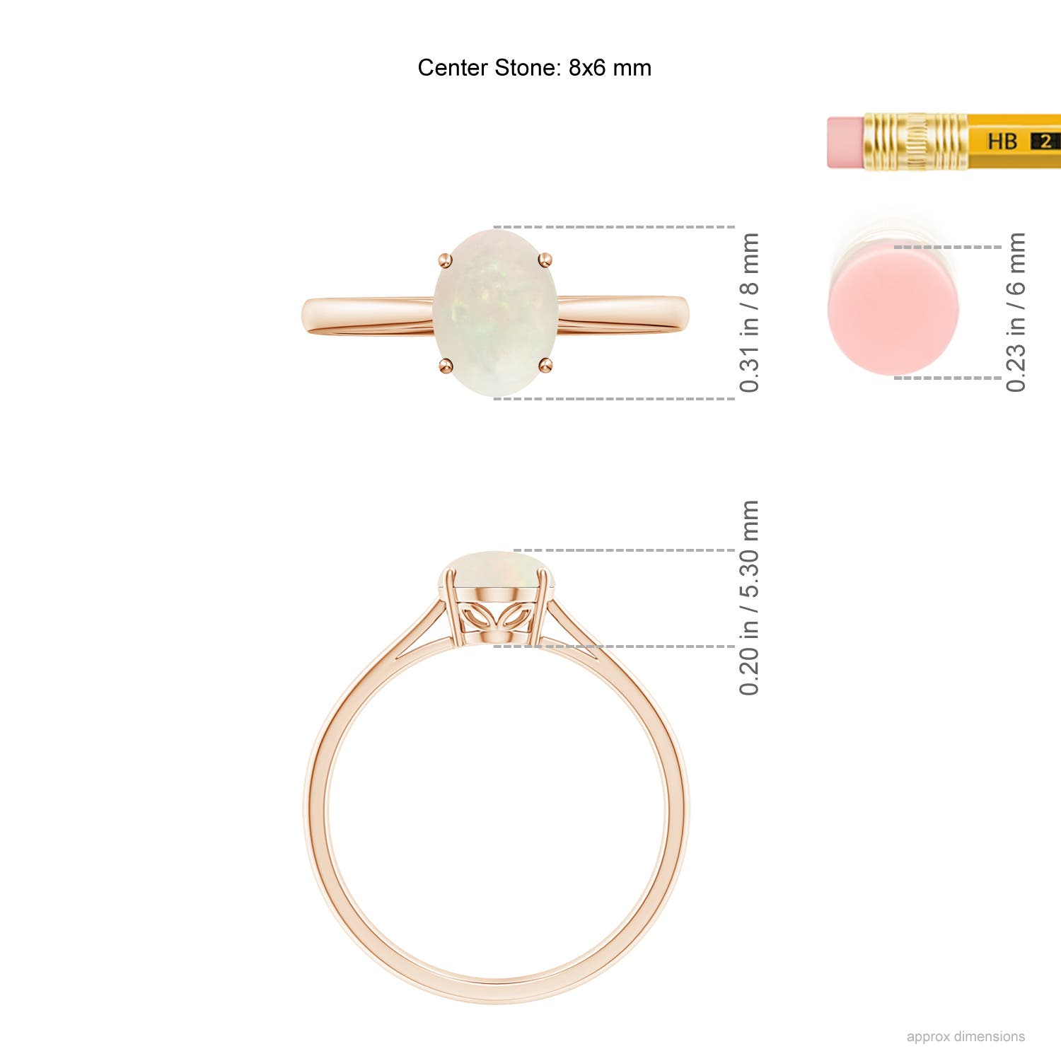 A - Opal / 0.8 CT / 14 KT Rose Gold