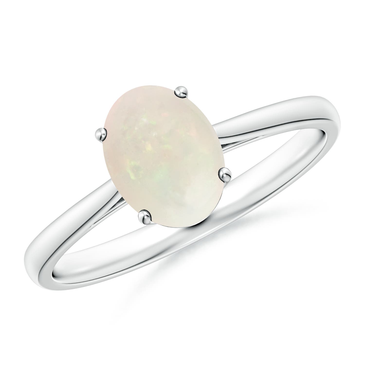 A - Opal / 0.8 CT / 14 KT White Gold